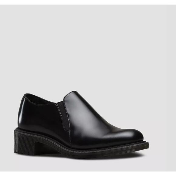 Dr. Martens Shoes - DR MARTEN Rosyna Smooth Leather Slip On Shoes Black Sz 7